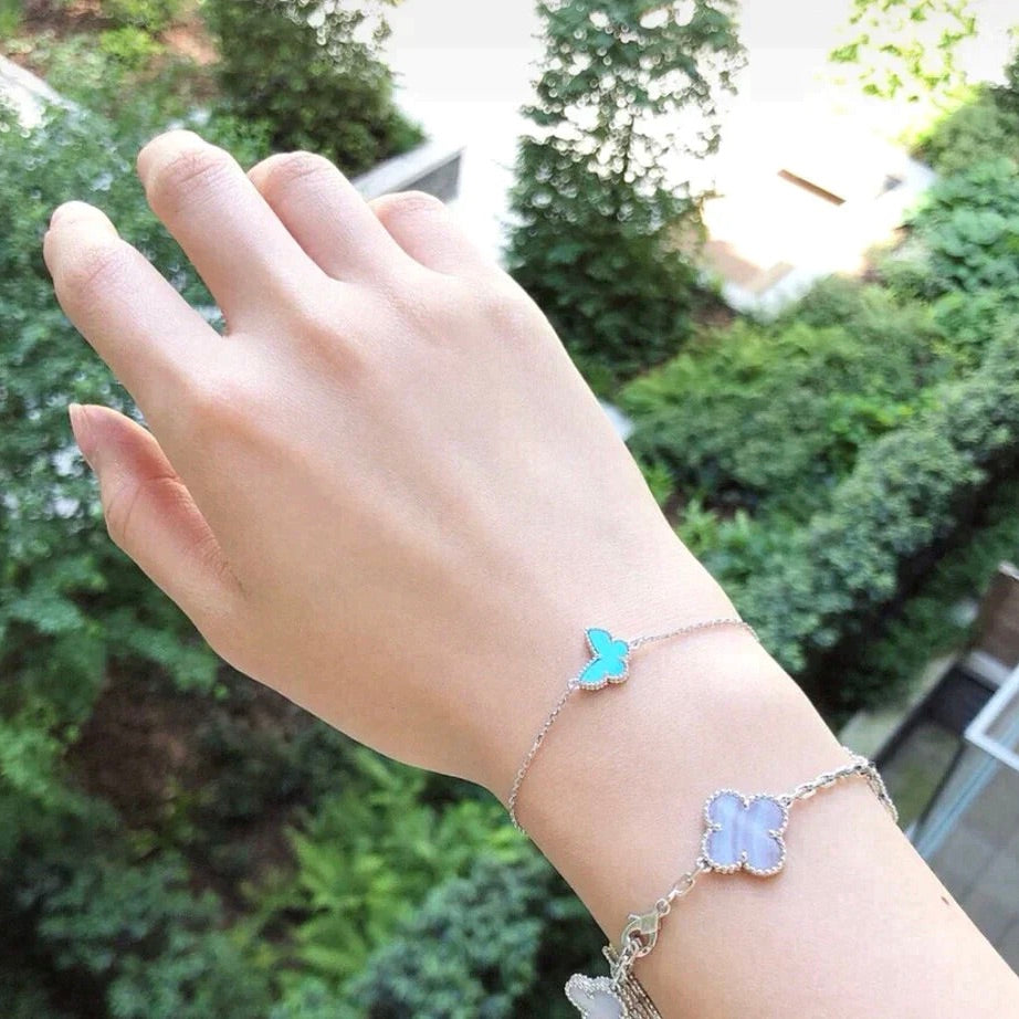 [Rosla]BUTTERFLY TURQUOISE BUTTERFLY BRACELET SILVER
