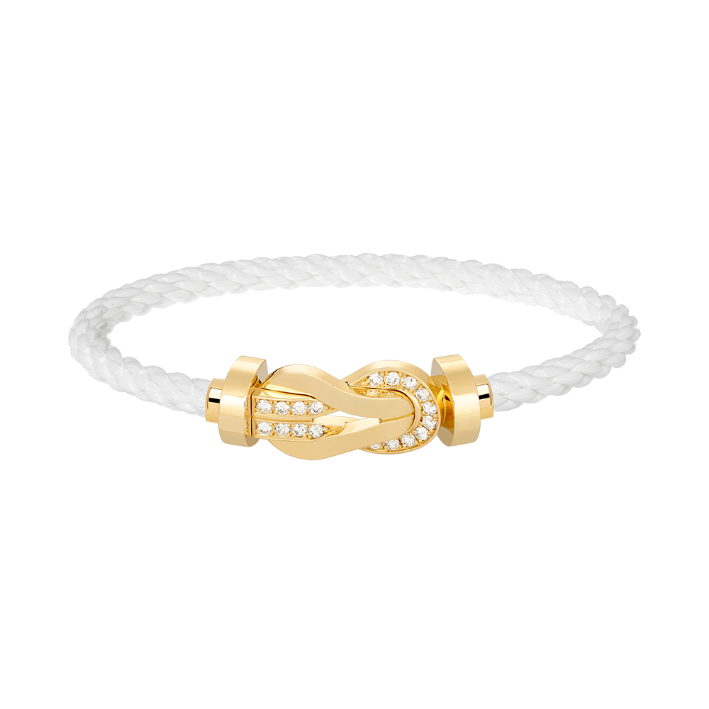 [Rosla]CHANCE LARGE 8 FIGURE BUCKLE HALF DIAMOND BRACELET GOLD