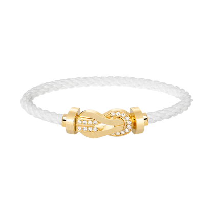 [Rosla]CHANCE LARGE 8 FIGURE BUCKLE HALF DIAMOND BRACELET GOLD