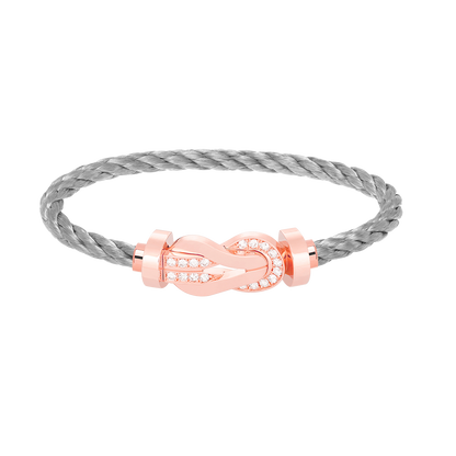 [Rosla]CHANCE LARGE 8 FIGURE BUCKLE HALF DIAMOND BRACELET ROSE GOLD