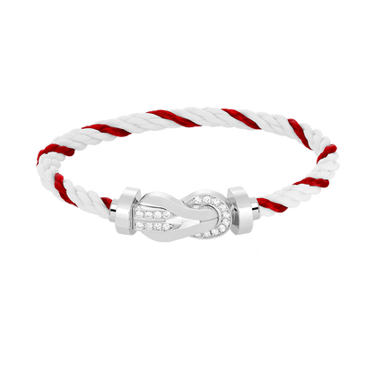 [Rosla]CHANCE LARGE 8 FIGURE BUCKLE HALF DIAMOND BRACELET SILVER