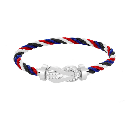 [Rosla]CHANCE LARGE 8 FIGURE BUCKLE HALF DIAMOND BRACELET SILVER