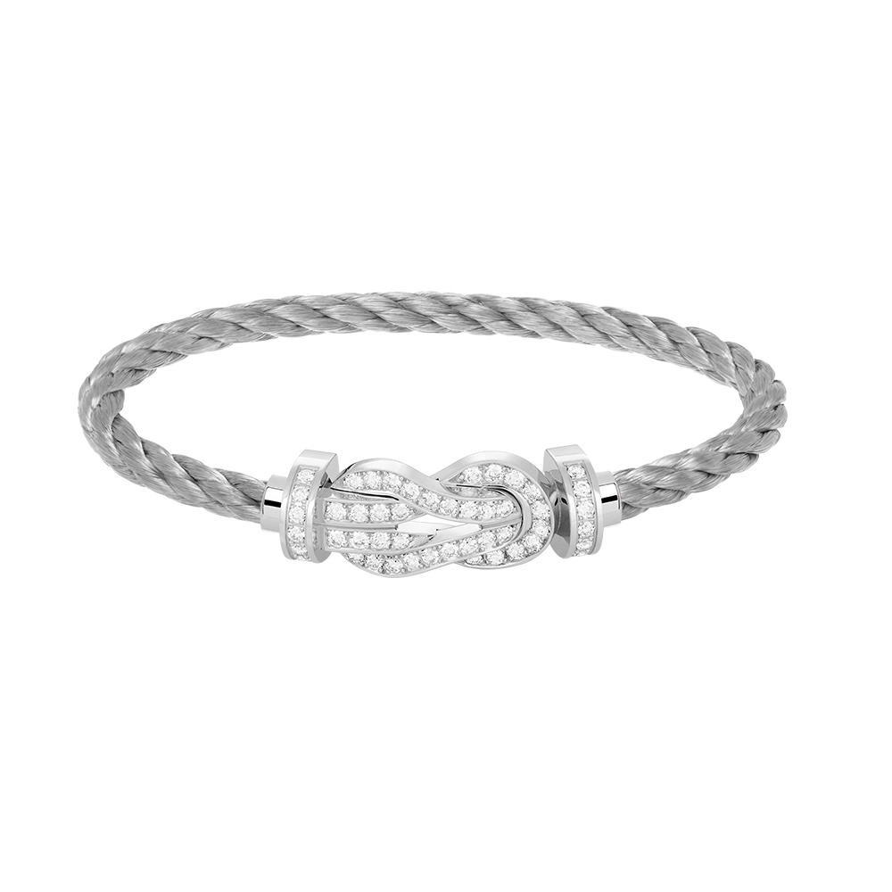 [Rosla]CHANCE LARGE 8 FIGURE BUCKLE FULL DIAMOND BRACELET SILVER
