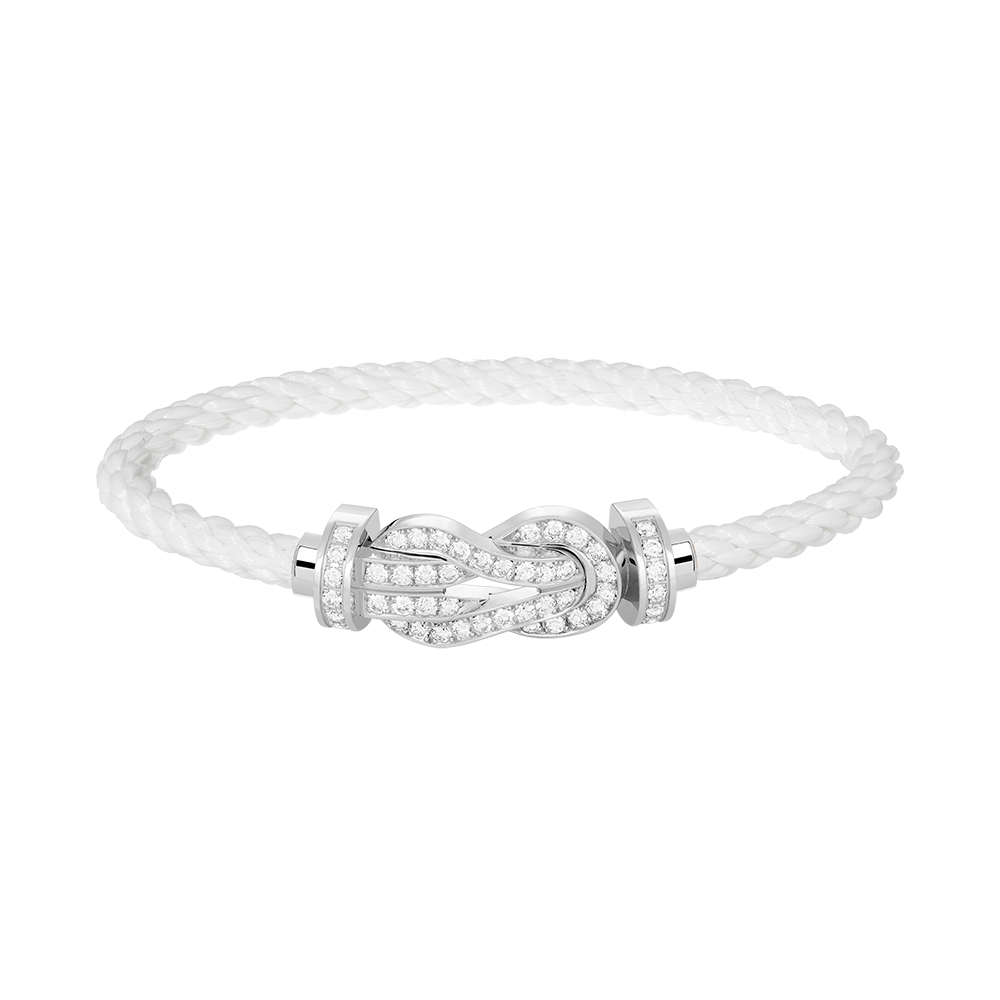 [Rosla]CHANCE LARGE 8 FIGURE BUCKLE FULL DIAMOND BRACELET SILVER