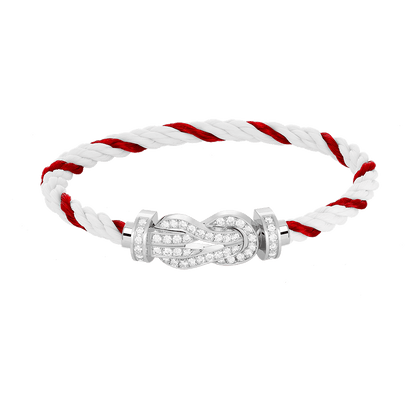 [Rosla]CHANCE LARGE 8 FIGURE BUCKLE FULL DIAMOND BRACELET SILVER