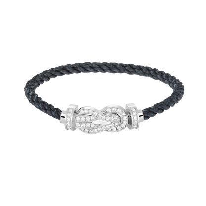 [Rosla]CHANCE LARGE 8 FIGURE BUCKLE FULL DIAMOND BRACELET SILVER
