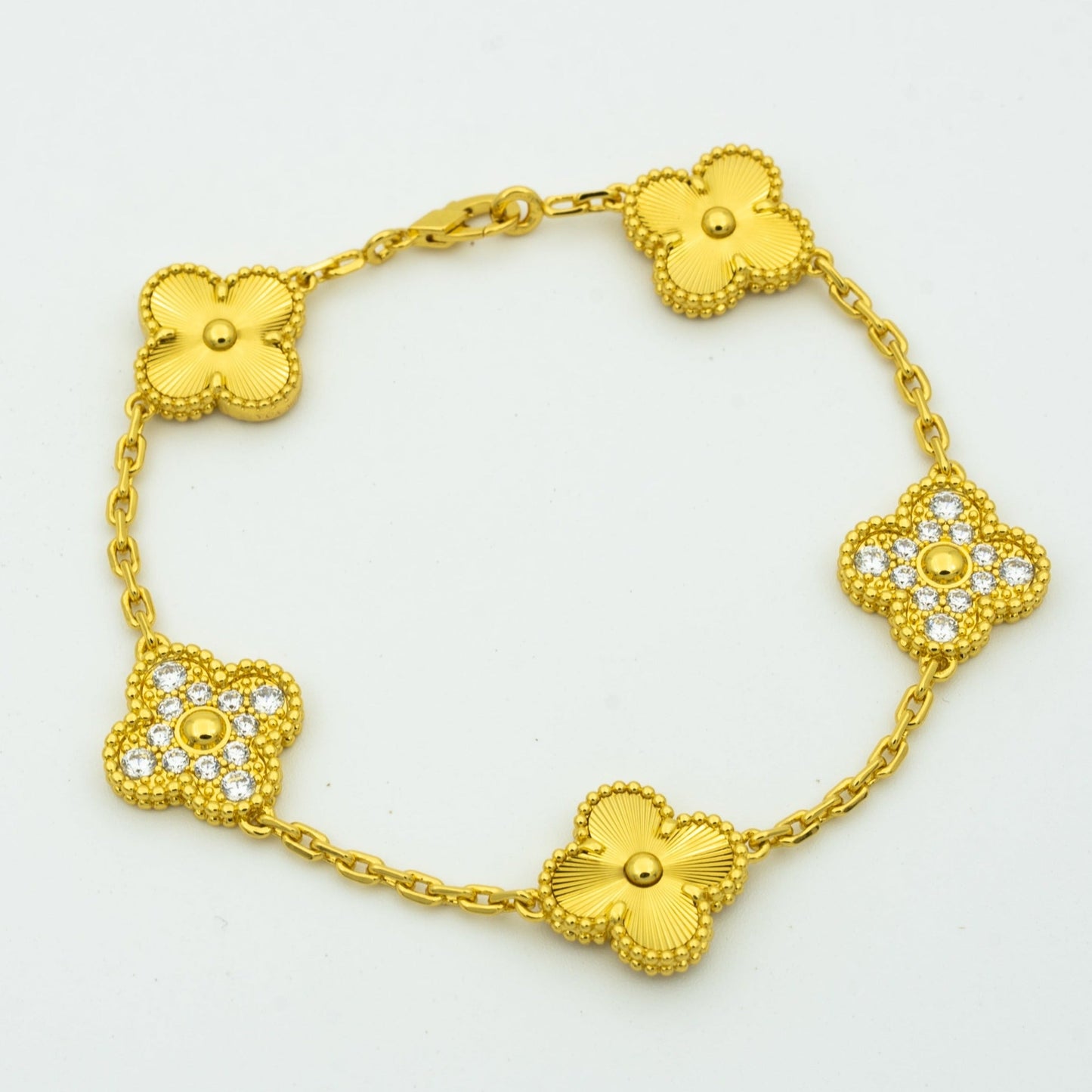 [Rosla]CLOVER BRACELET 5 MOTIFS GOLD DIAMOND