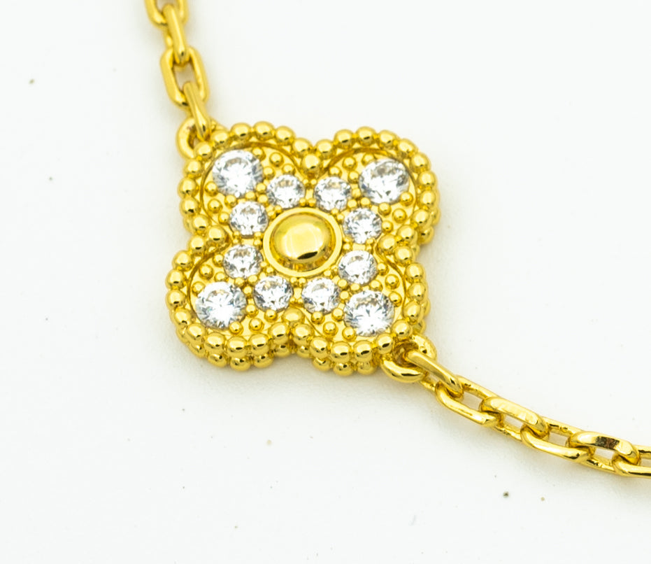 [Rosla]CLOVER BRACELET 5 MOTIFS GOLD DIAMOND