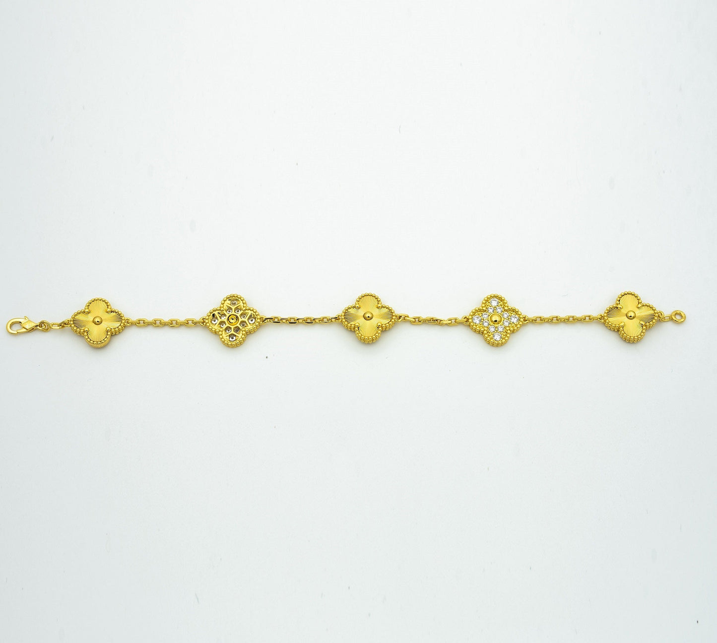 [Rosla]CLOVER BRACELET 5 MOTIFS GOLD DIAMOND