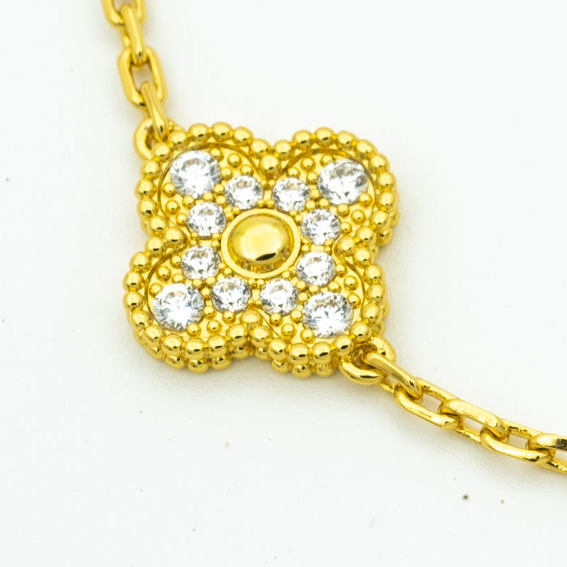 [Rosla]CLOVER BRACELET 5 MOTIFS GOLD DIAMOND