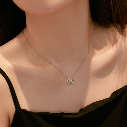 [Rosla]Exquisite Flower Shape Princess Cut Necklace