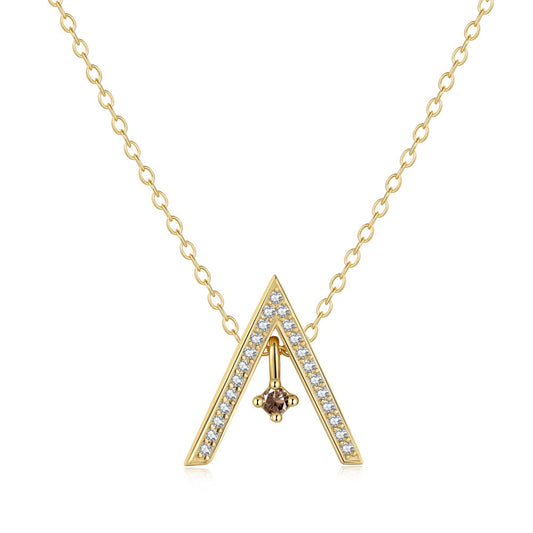 [Rosla]Sparkling "A" Shape Necklace