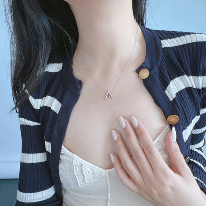 [Rosla]Sparkling "A" Shape Necklace