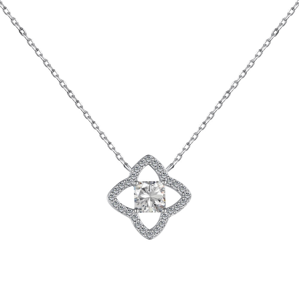 [Rosla]Exquisite Flower Shape Princess Cut Necklace