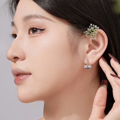 [Rosla]Exquisite Earrings With Heart-Shaped Bow Design