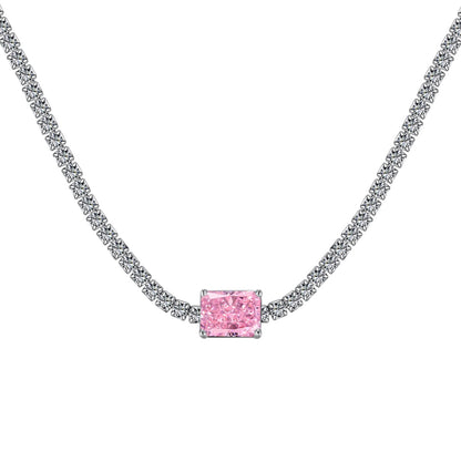 [Rosla]2.0 carat Ornate Emerald Cut Necklace