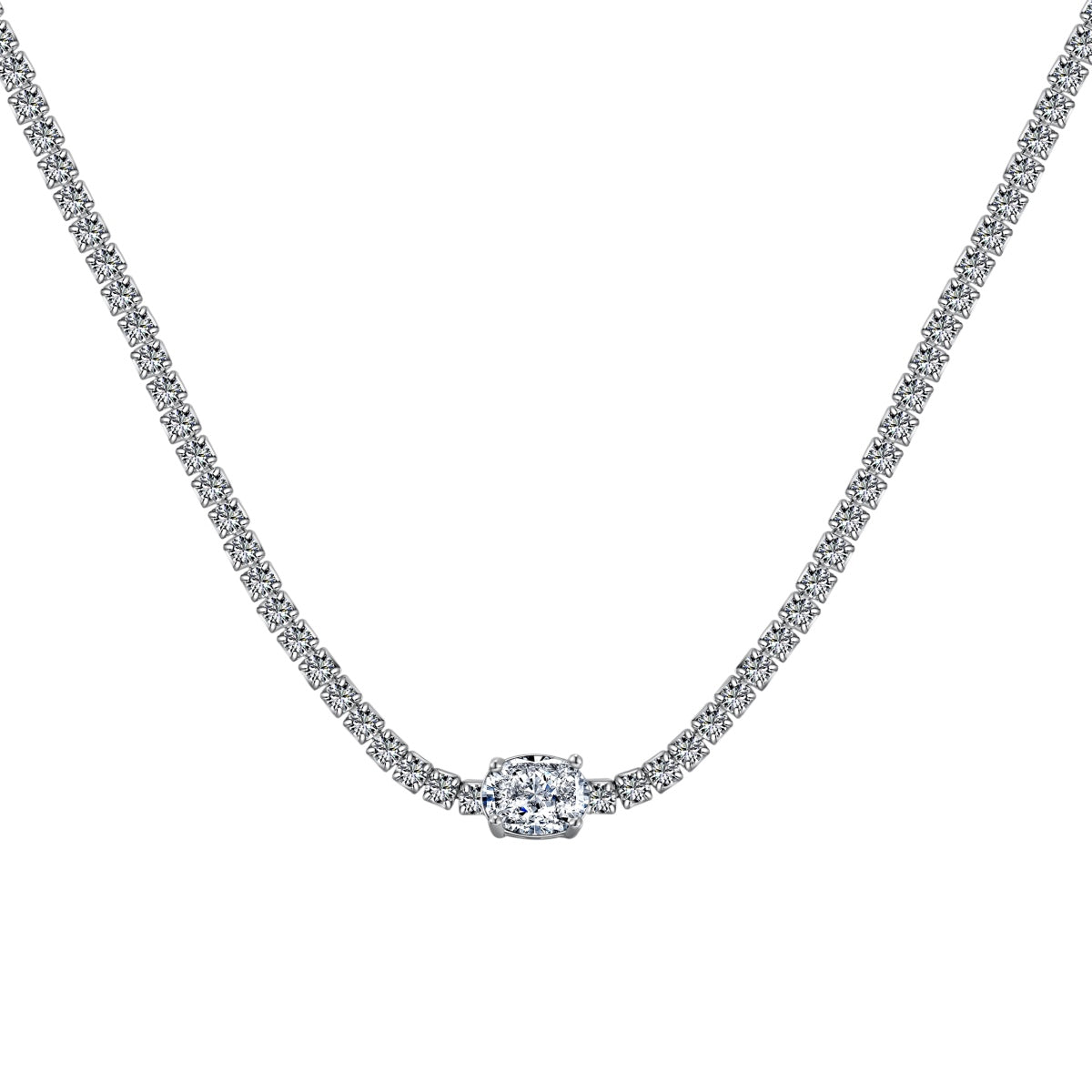[Rosla]1.0 Carat Shining Oval Cut Necklace