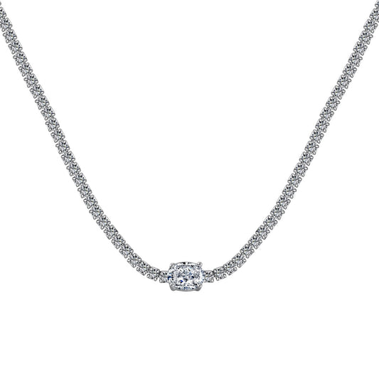 [Rosla]1.0 Carat Shining Oval Cut Necklace