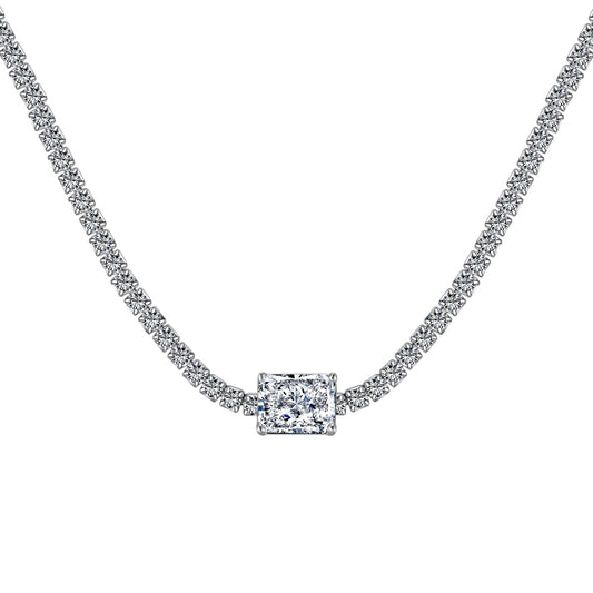 [Rosla]2.0 carat Ornate Emerald Cut Necklace