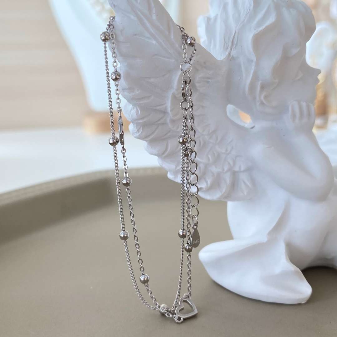 [Rosla]Dainty Double Layer Love Heart Bracelet