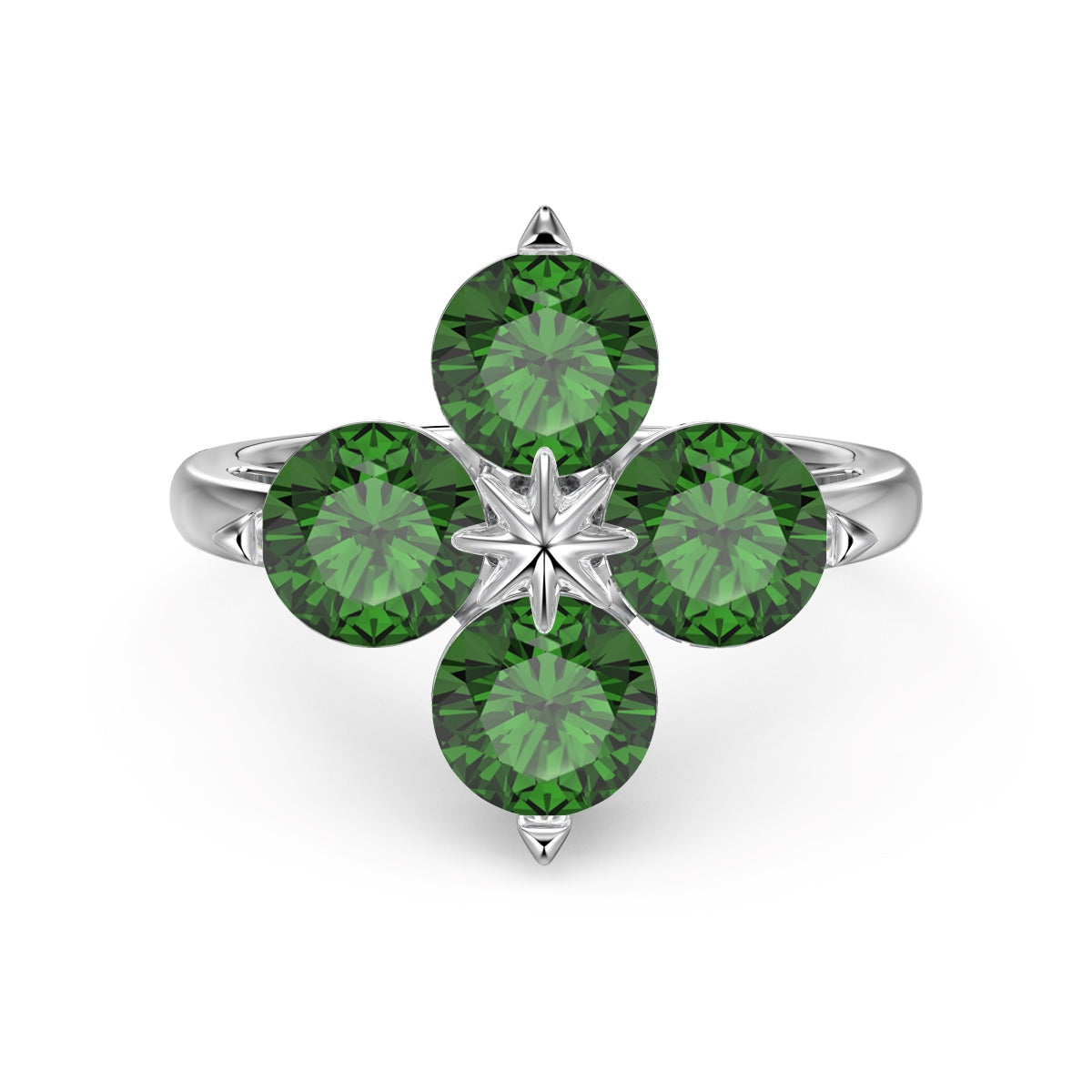 [Rosla]Four-Leaf Clover Eight-Pointed Star Ring