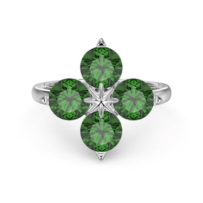 [Rosla]Four-Leaf Clover Eight-Pointed Star Ring
