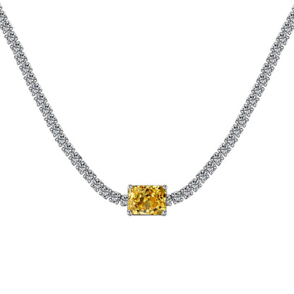 [Rosla]2.0 carat Ornate Emerald Cut Necklace