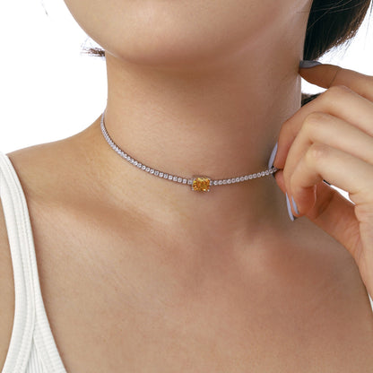 [Rosla]2.0 carat Ornate Emerald Cut Necklace