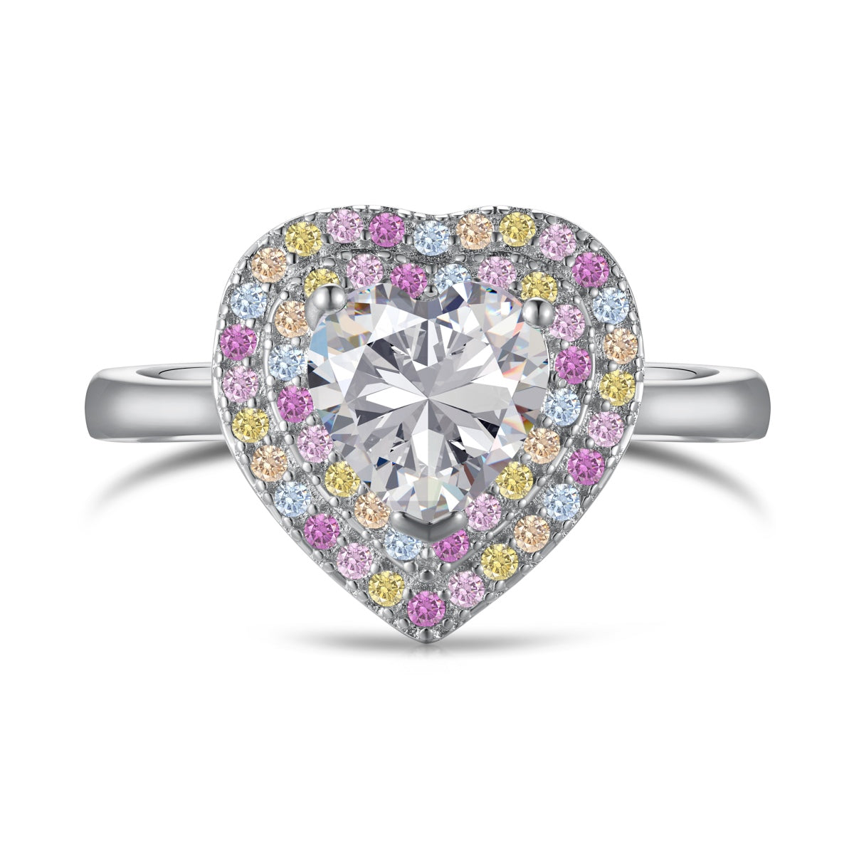 [Rosla]Delicate Ebullient Heart Shape Wedding Ring