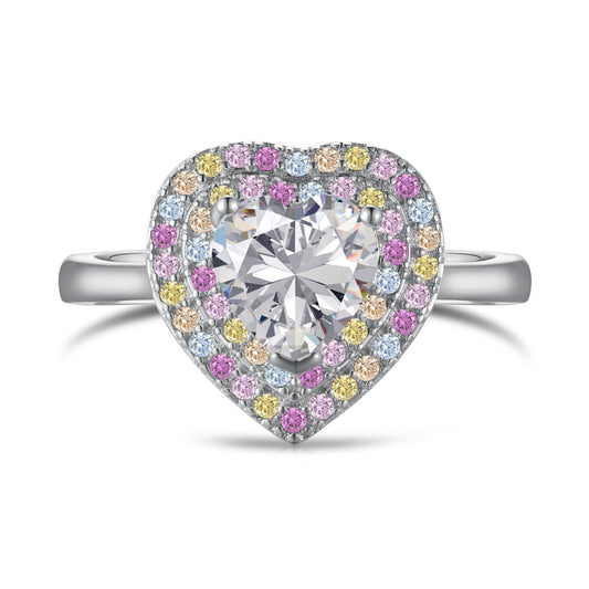 [Rosla]Delicate Ebullient Heart Shape Wedding Ring
