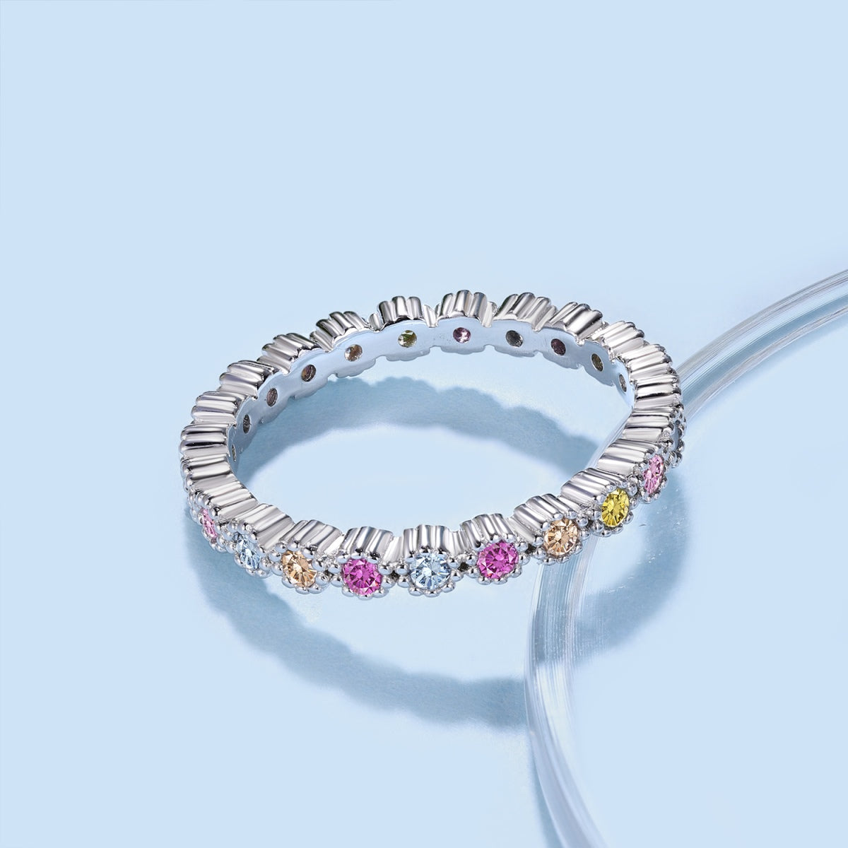 [Rosla]Unique Scintillating Round Cut Daily Ring