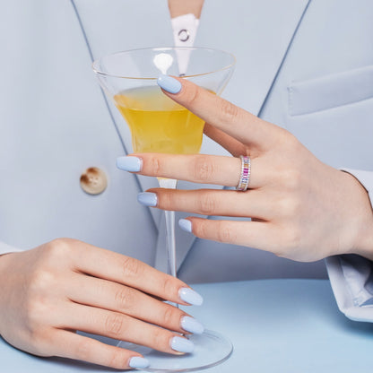 [Rosla]Dainty Kaleidoscopic Emerald Cut Daily Ring