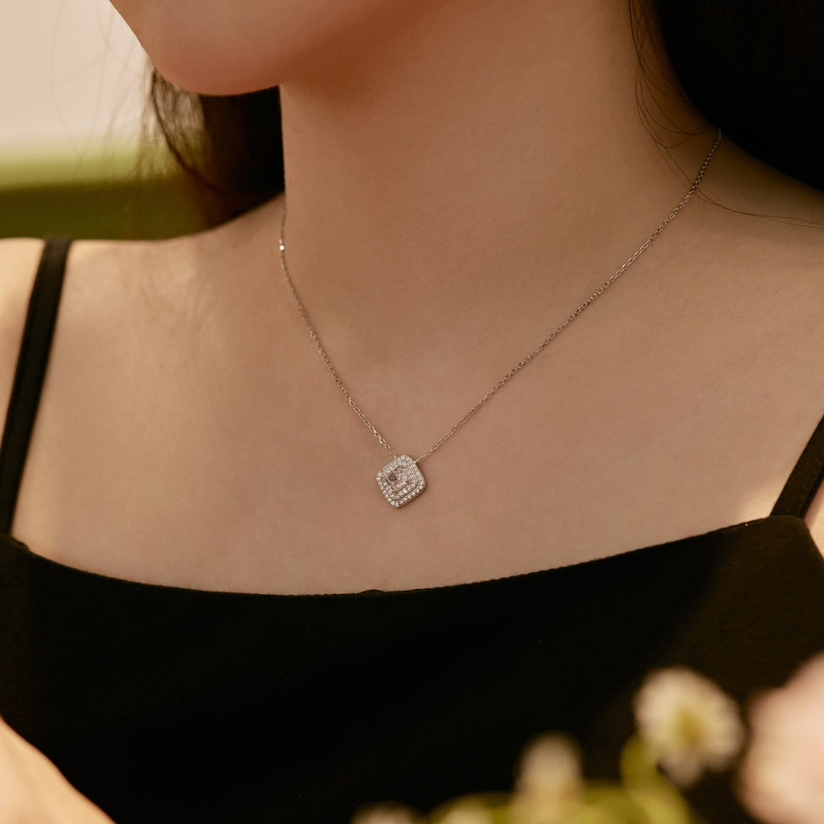 [Rosla]Sparkling Asscher Cut Necklace