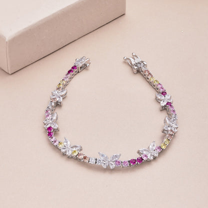 [Rosla]Ornate Colorful Butterfly Shape Round Cut Daily Bracelet