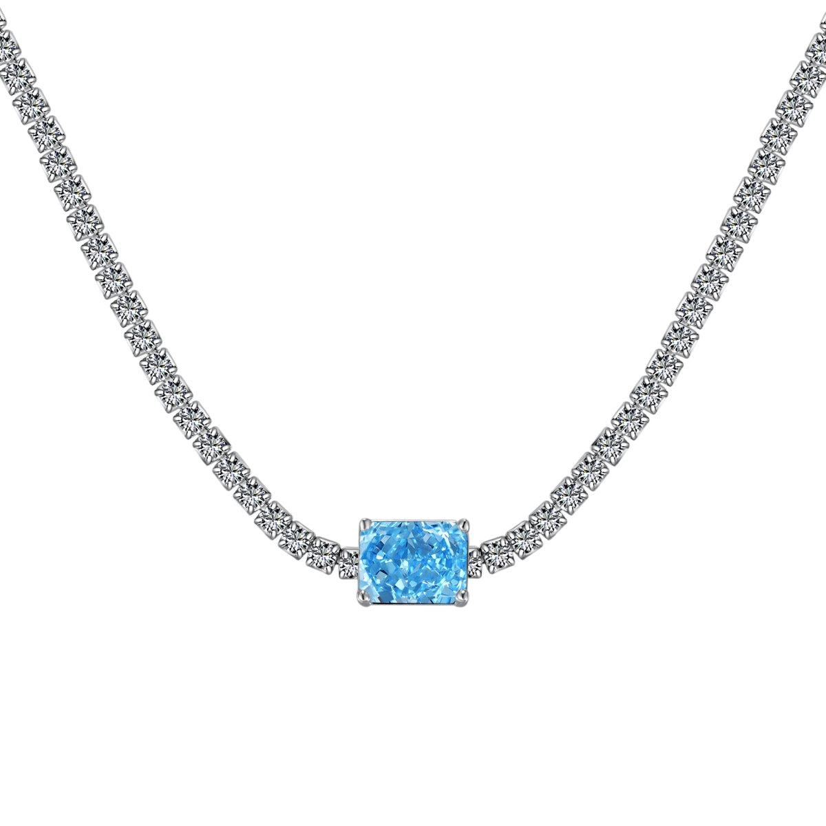 [Rosla]2.0 carat Ornate Emerald Cut Necklace