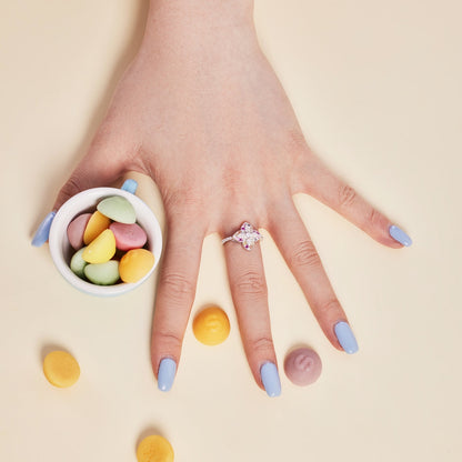 [Rosla]Luxurious Colorful Flower Shape Banquet Ring