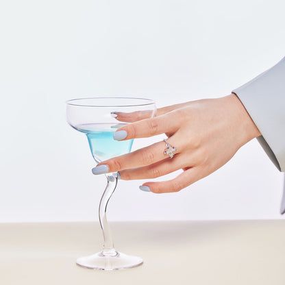 [Rosla]Luxurious Colorful Flower Shape Banquet Ring