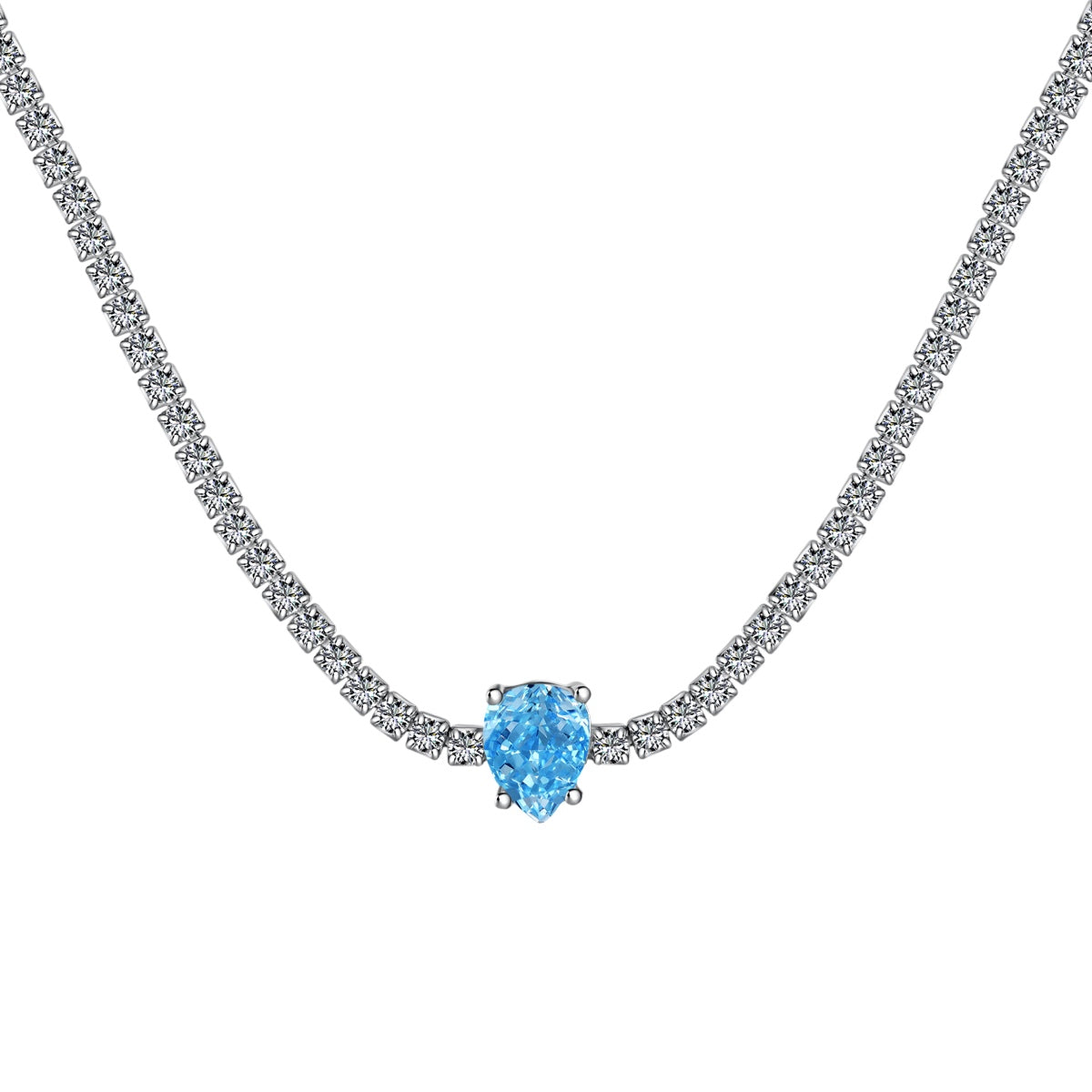 [Rosla]1.0 carat Unique Pear Cut Tennis Necklace