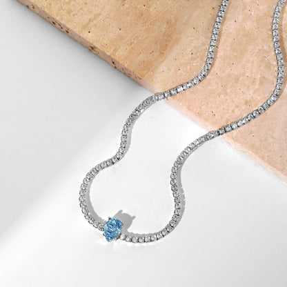 [Rosla]1.0 carat Unique Pear Cut Tennis Necklace