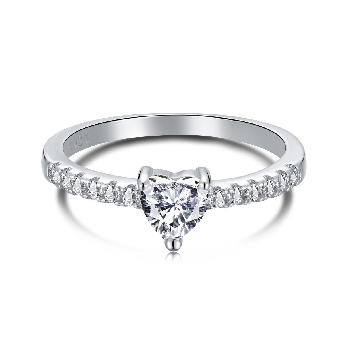 [Rosla]0.5 Carat CaratEternity Charming Heart Shape Lover Ring