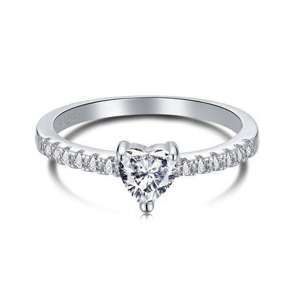 [Rosla]0.5 Carat CaratEternity Charming Heart Shape Lover Ring