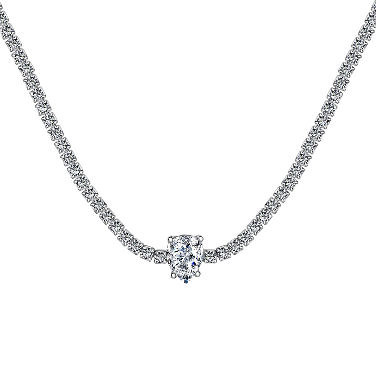 [Rosla]1.0 carat Unique Pear Cut Tennis Necklace