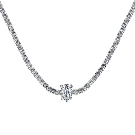 [Rosla]1.0 carat Unique Pear Cut Tennis Necklace