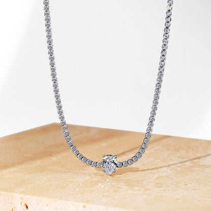 [Rosla]1.0 carat Unique Pear Cut Tennis Necklace