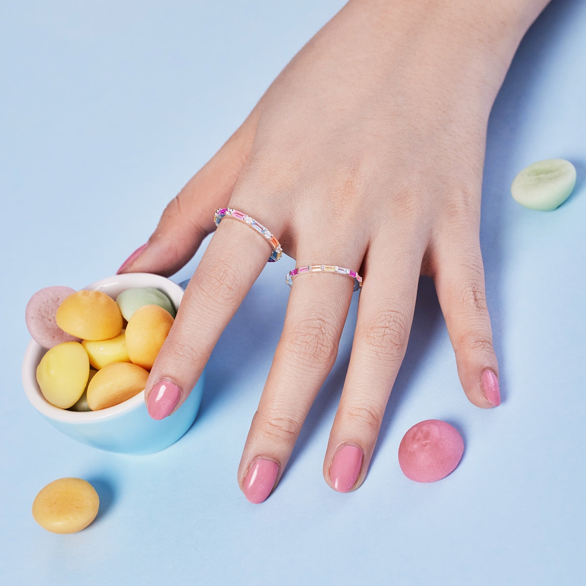 [Rosla]Exquisite Multicolored Emerald Cut Daily Ring