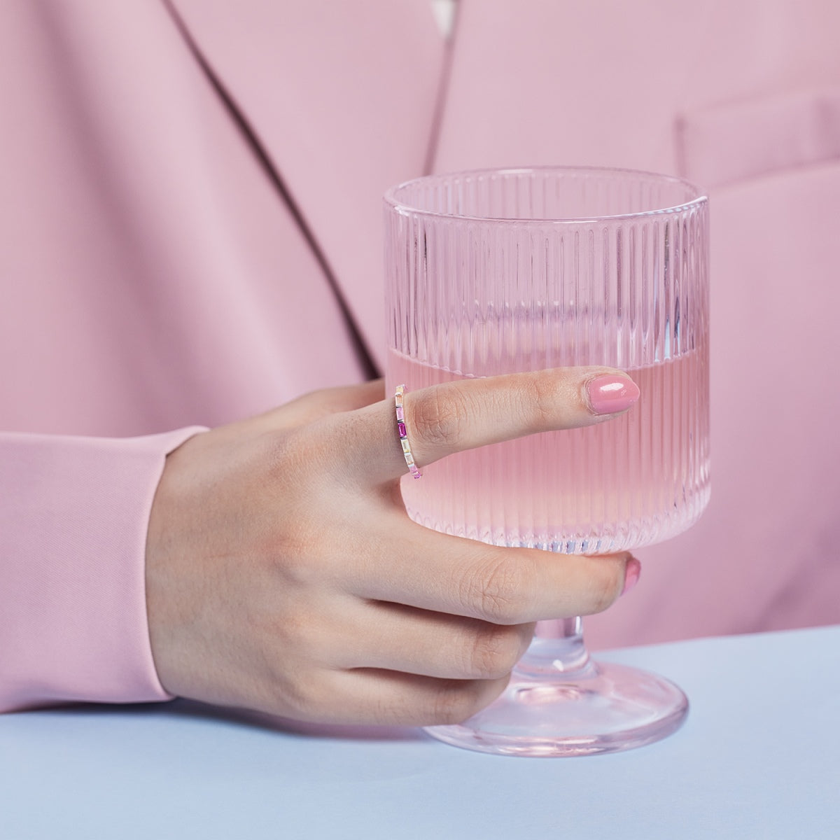 [Rosla]Exquisite Multicolored Emerald Cut Daily Ring
