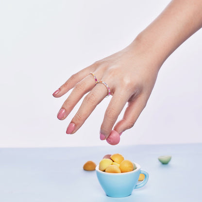 [Rosla]Exquisite Multicolored Emerald Cut Daily Ring