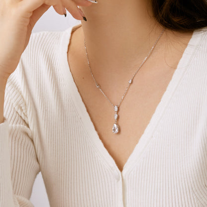 [Rosla]Dazzling Pear Cut Necklace