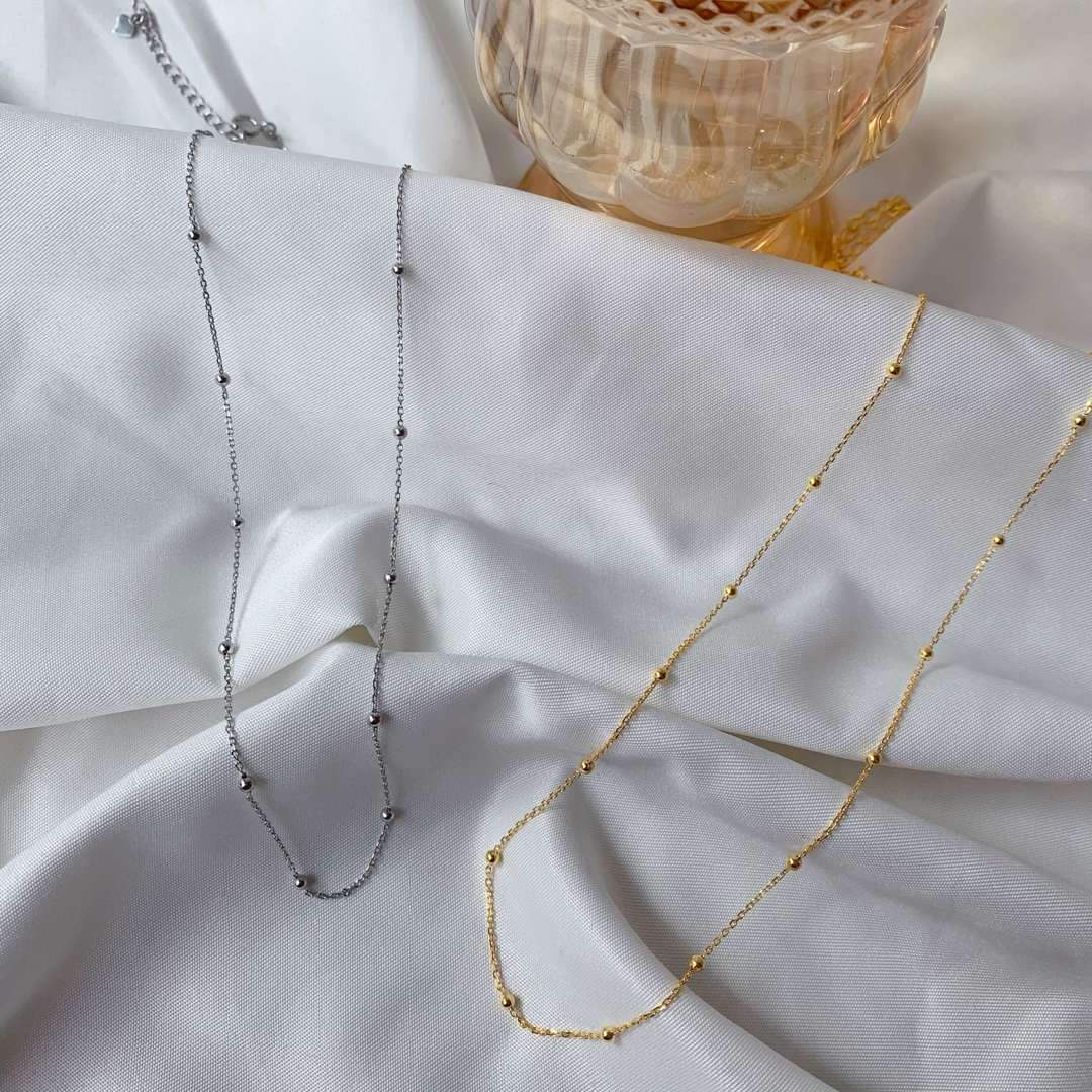 [Rosla]Small Bead Clavicle Chain Simple Necklace