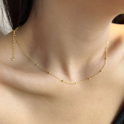 [Rosla]Small Bead Clavicle Chain Simple Necklace